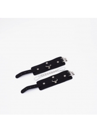 Черные кожаные наручники с хромированной фурнитурой - Crazy Handmade - купить с доставкой в Копейске