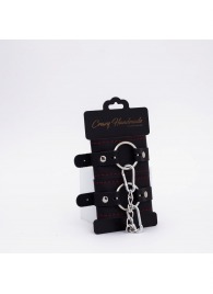 Черно-красные кожаные наручники - Crazy Handmade - купить с доставкой в Копейске