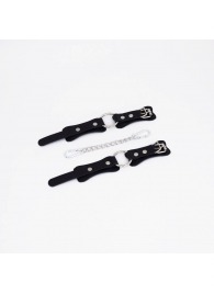 Черные кожаные наручники с кольцом - Crazy Handmade - купить с доставкой в Копейске