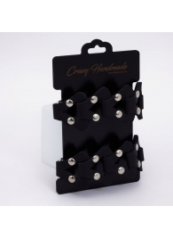 Черные кожаные наручники из звеньев - Crazy Handmade - купить с доставкой в Копейске