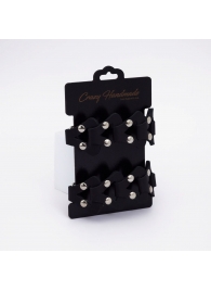 Черные кожаные оковы из звеньев - Crazy Handmade - купить с доставкой в Копейске