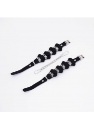 Черные кожаные оковы из звеньев - Crazy Handmade - купить с доставкой в Копейске