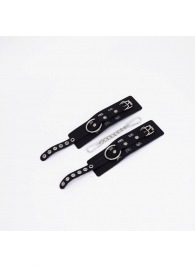 Черные кожаные наручники Sex - Crazy Handmade - купить с доставкой в Копейске