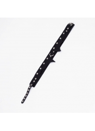 Черный однослойный кожаный ошейник с имитацией фигурного воротничка - Crazy Handmade - купить с доставкой в Копейске