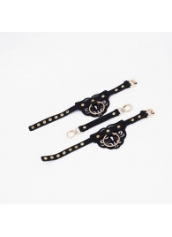 Черные оковы с золотистой фурнитурой - Crazy Handmade - купить с доставкой в Копейске