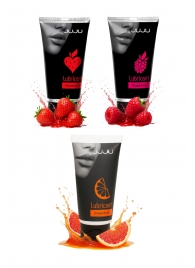 Набор из 3 съедобных лубрикантов JUJU (клубника, малина, грейпфрут) - JuJu - купить с доставкой в Копейске