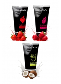 Набор из 3 съедобных лубрикантов JUJU (клубника, малина, кокос) - JuJu - купить с доставкой в Копейске
