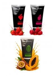 Набор из 3 съедобных лубрикантов JUJU (клубника, малина, тропические фрукты) - JuJu - купить с доставкой в Копейске