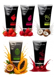 Набор из 5 съедобных лубрикантов JUJU (клубника, малина, тропические фрукты, вишня, кокос) - JuJu - купить с доставкой в Копейске