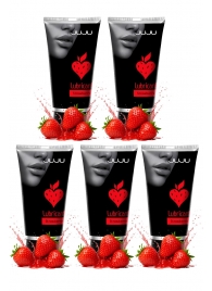 Набор из 5 съедобных лубрикантов JUJU со вкусом клубники - JuJu - купить с доставкой в Копейске