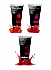 Набор из 3 съедобных лубрикантов JUJU (клубника, малина, вишня) - JuJu - купить с доставкой в Копейске