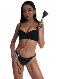 Стек с широким черным кожаным наконечником и металлической ручкой - 67 см. - Crazy Handmade - купить с доставкой в Копейске