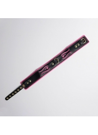 Черно-розовый ошейник с золотистой фурнитурой - Crazy Handmade - купить с доставкой в Копейске