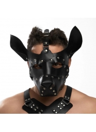 Черная кожаная маска «Собака» - Crazy Handmade - купить с доставкой в Копейске
