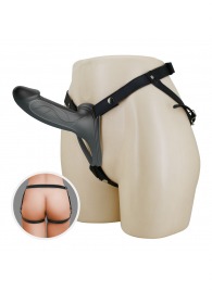 Черный полый мужской страпон London - 16,8 см. - Baile - купить с доставкой в Копейске