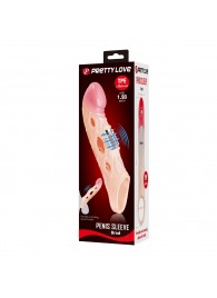 Телесная удлиняющая насадка с рельефом и вибрацией Brad - 21,3 см. - Baile - в Копейске купить с доставкой