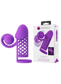 Фиолетовая вибронасадка с клиторальным отростком Harden - Baile - в Копейске купить с доставкой