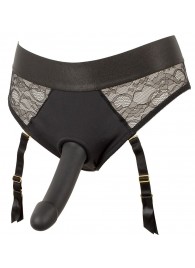 Черный женский страпон Strap-on Set: трусики и насадка - Orion - купить с доставкой в Копейске