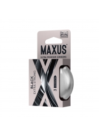 Черные утолщенные презервативы MAXUS Extra Strong с железным кейсом - 3 шт. - Maxus - купить с доставкой в Копейске
