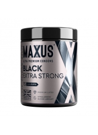 Черные утолщенные презервативы MAXUS Extra Strong с железным кейсом - 15 шт. - Maxus - купить с доставкой в Копейске