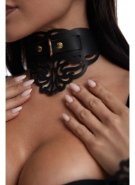 Фигурный чокер с узорами и золотистой фурнитурой - Crazy Handmade - купить с доставкой в Копейске