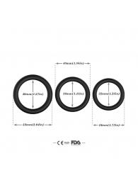 Набор из 3 черных эрекционных колец Stay Hard - Boys of Toys - в Копейске купить с доставкой