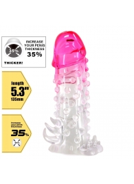 Прозрачно-розовая насадка на пенис Wilford - 13,5 см. - Baile - в Копейске купить с доставкой