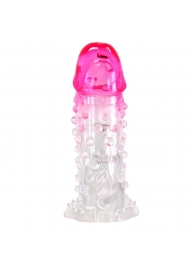 Прозрачно-розовая насадка на пенис Wilford - 13,5 см. - Baile - в Копейске купить с доставкой