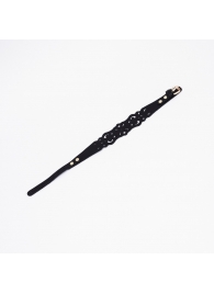 Черный ажурный чокер с золотистой фурнитурой - Crazy Handmade - купить с доставкой в Копейске