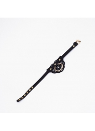 Черный чокер с клепками и золотистой фурнитурой - Crazy Handmade - купить с доставкой в Копейске