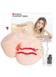 Мастурбатор-полуторс с двойным слоем материала и вибрацией Jenny Onahole Real Vagina - KOKOS - в Копейске купить с доставкой