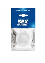 Эрекционное кольцо с мягкой стимулирующей насадкой - Sex Expert - в Копейске купить с доставкой