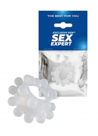 Эластичное эрекционное кольцо с двумя рядами шариков - Sex Expert - в Копейске купить с доставкой
