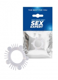 Эластичное эрекционное кольцо с шишечками и шипами - Sex Expert - в Копейске купить с доставкой