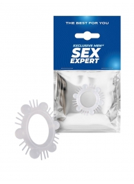 Эластичное эрекционное кольцо с шипиками и шариками - Sex Expert - в Копейске купить с доставкой