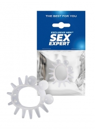Эластичное эрекционное кольцо с шариками и лучами - Sex Expert - в Копейске купить с доставкой