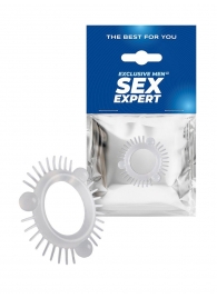 Эластичное эрекционное кольцо с 3 шариками и шипами - Sex Expert - в Копейске купить с доставкой