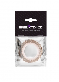 Эрекционное кольцо с бежевыми «ресничками» - Sextaz - в Копейске купить с доставкой