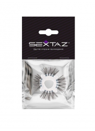 Эластичное эрекционное кольцо с черными «ресничками» - Sextaz - в Копейске купить с доставкой