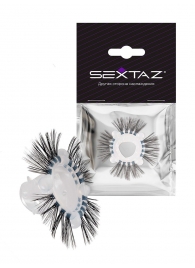 Эластичное эрекционное кольцо с черными «ресничками» - Sextaz - в Копейске купить с доставкой