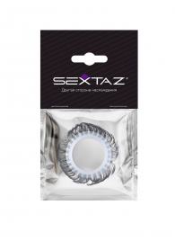 Эластичное эрекционное колечко с черными «ресничками» - Sextaz - в Копейске купить с доставкой