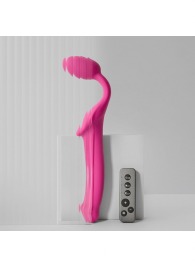 Ярко-розовый безремневой страпон Strap-on-me Vibrating Bendable Strap-On size XL - Strap-on-me - купить с доставкой в Копейске