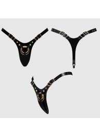 Черный пояс для фиксации насадок Strap-On-Me Leatherette Harness Fabulous - Strap-on-me - купить с доставкой в Копейске