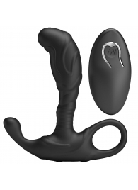 Черный изогнутый массажёр простаты с вибрацией и пультом ДУ - Baile - в Копейске купить с доставкой