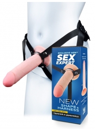 Мужской полый страпон на регулируемых ремешках - 22 см. - Sex Expert - купить с доставкой в Копейске