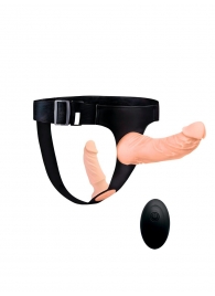 Женский страпон с 2 насадками, вибрацией и пультом ДУ - Erowoman-Eroman - купить с доставкой в Копейске