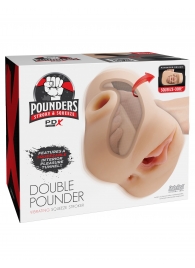 Телесный мастурбатор с вибрацией Double Pounder Vibrating Squeeze Stroker - Pipedream - в Копейске купить с доставкой