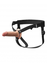 Телесный пустотелый фаллопротез 5’’ Hollow Silicone Strap-On - 14 см. - Pipedream - купить с доставкой в Копейске