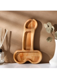 Деревянное блюдо для подачи в форме члена (25 х 16,5 х 1,7 см) - Сима-Ленд - купить с доставкой в Копейске