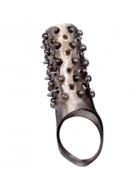 Дымчатая насадка на пенис с шипами и выпуклостями - 12,5 см. - Sex Expert - в Копейске купить с доставкой